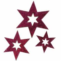 Artikel Strooidecoratie ster paars 3-5cm 48 st