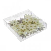 Artikel Decoratieve sterren voor knutselen geel, bruin schuimrubber 4cm 36 st