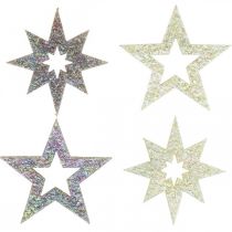 Artikel Decoratieve sterren voor knutselen geel, bruin schuimrubber 4cm 36st