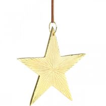 Artikel Gouden ster, adventdecoratie, decohanger voor Kerstmis 12×13cm 2st