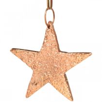 Artikel Koperen ster om op te hangen, kerstboomversiering, metalen hangers 8 × 9cm 2st