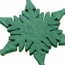 Artikel Strooidecoratie kerstster groen, wit assorti 4cm 72 st
