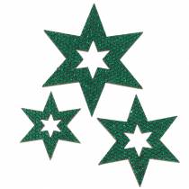 Artikel Strooidecoratie ster groen 3-5cm 48 st