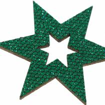Artikel Strooidecoratie ster groen 3-5cm 48 st
