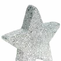 Artikel Verstrooide sterren met glitter Ø6.5cm zilver 36st