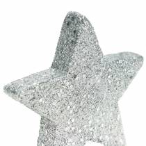 Artikel Strooidecoratie sterren met glitter Ø6,5cm zilver 36 st