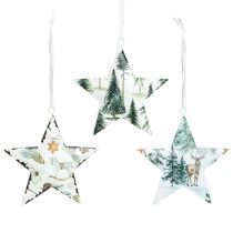 Artikel Sterhanger met motieven kerstboomversieringen 8cm 6 st