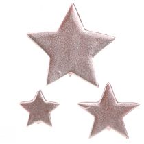 Artikel Sterdecoratie Kerst Roze Ø3/5/7cm – 2e keus – 44 stuks