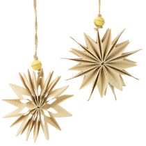 Artikel Papieren sterren, natuurlijke kleuren, Ø10cm, 6 stuks
