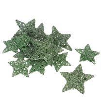 Artikel Decoratieve groene draadsterrenset, twee maten, 10 cm, 12 stuks