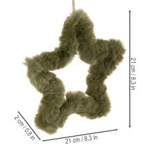 Artikel Hangende sterren van imitatiebont, pluche, voor ramen en deuren, 21 cm, 4 stuks