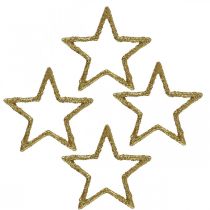 Strooidecoratie kerststerren gouden glitter Ø4cm 120st