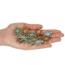 Artikel Diverse houten sterretjes als decoratie voor tafel en knutselprojecten, 3 cm, 72 stuks