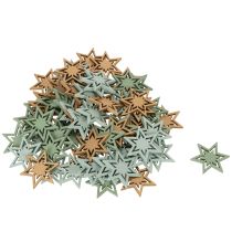 Artikel Diverse houten sterretjes als decoratie voor tafel en knutselprojecten, 3 cm, 72 stuks