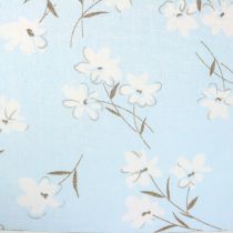 Decoratieve stof bloemen blauw 30cm x 3m