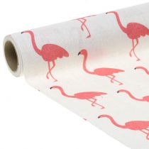 Artikel Decoratieve stof flamingo wit-roze 30cm x 3m