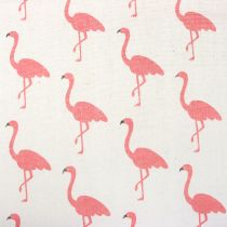 Decoratieve stof flamingo wit-roze 30cm x 3m