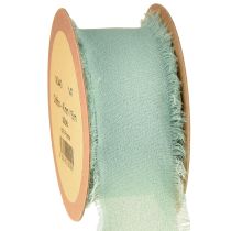 Artikel Stoffen lint decoratief lint met franjes saliegroen 40mm 15m