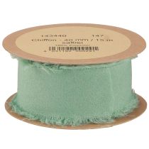 Artikel Stoffen lint decoratief lint met franjes saliegroen 40mm 15m