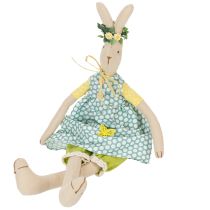 Artikel Knuffelpaashaas, paashaas met kleren, konijnenmeisje H43cm