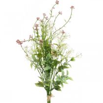 Lenteboeket kunstbloemen roze, wit, groen kunstboeket H43cm