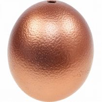 Struisvogel ei decoratie uitgeblazen paasdecoratie koper Ø12cm H14cm