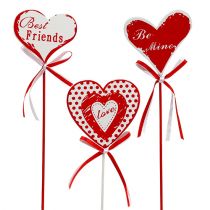 Artikel Hartvormige boeketstekkers, Valentijnsdag, bloemdecoratie H6cm 6st