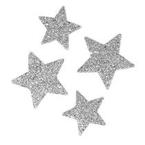 Artikel Sterren voor het strooien van zilver assorti. 4-5 cm 40 stuks