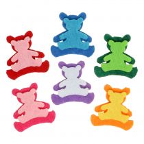 Artikel Strooidecoratie beer van vilt diverse kleuren 3,5cm x 3,5cm 100 st