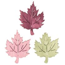 Artikel Strooidecoratie hout herfstbladeren tafeldecoratie gekleurd 3x4cm 72 st