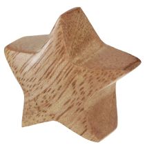Artikel Strooidecoratie hout mini sterren Adventsdecoratie mangohout 3cm 9 stuks