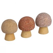 Artikel Strooidecoratie houten champignons decoratie mini champignons bruin Ø2cm 24 st