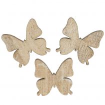 Artikel Verspreide decoratie vlinder hout natuur 2cm 144st