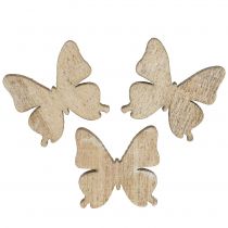 Artikel Strooidecoratie vlinder hout naturel 2cm 144 st