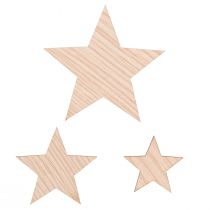 Artikel Strooidecoratie kerststerren naturel bruin Ø3–5,5cm 48 st