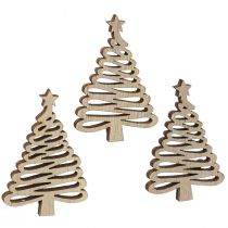 Artikel Strooidecoratie kerstboom naturel 3x4,5cm 72 st