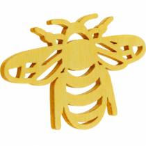 Strooi decoratie bij, lente, houten bijen voor handwerk, tafeldecoratie 48st