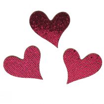 Artikel Strooidecoratie hart paars 3-5cm 48st