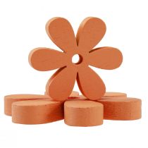 Artikel Strooidecoratie hout bloemen bloesem oranje zomer Ø2–6cm 20st