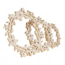 Strooidecoratie houten bloemenkrans strooidelen lente wit Ø3–5cm 24st