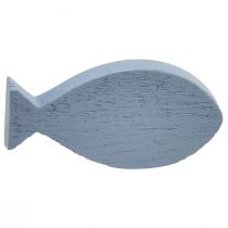 Artikel Strooidecoratie houtdecoratie vis blauw wit maritiem 3–8cm 24 st