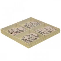 Artikel Strooidecoratie hout, strooistukken lente Pasen roze 2–4cm 64st