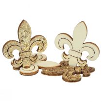 Artikel Strooidecoratie houten tafeldecoratie Kerstlelie goud 4cm 72 st