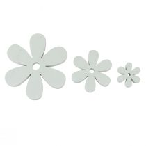 Strooidecoratie houten tafeldecoratie witte bloemen Ø2cm–6cm 20st
