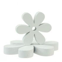 Artikel Strooidecoratie houten tafeldecoratie witte bloemen Ø2cm–6cm 20 st