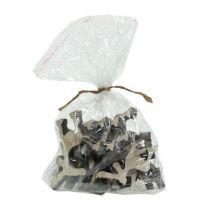 Artikel Strooidecoratie houten elanden, tafeldecoratie, Advent witgekalkt 30 st