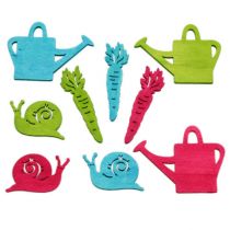 Artikel Strooidecoratie houten figuren kruik slak wortel 4cm - 6cm 72 st