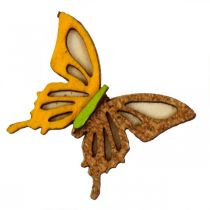 Artikel Strooidecoratie vlinders hout groen/geel/oranje 3×4cm 24st