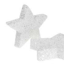 Artikel Strooidecoratie sterren wit met mica 4-5cm 40 st