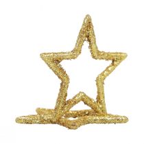 Artikel Strooidecoratie kerststerren gouden glitter Ø4cm 120st